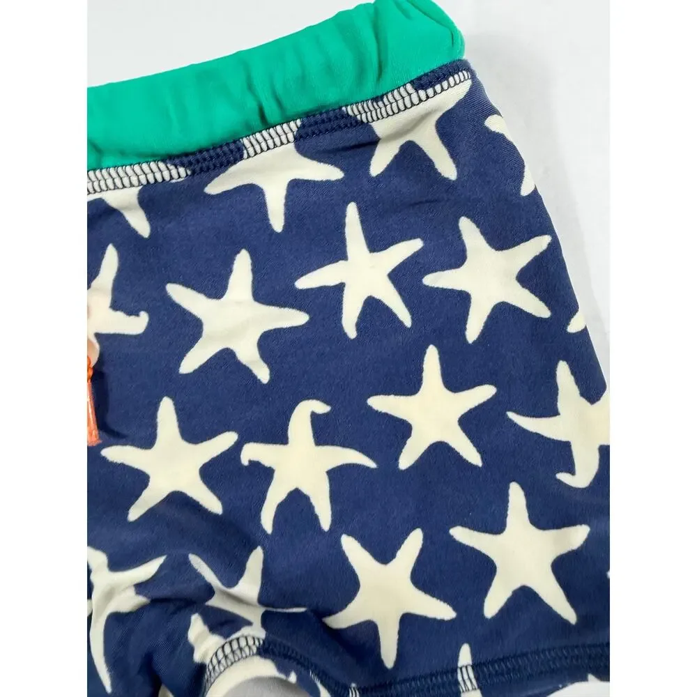 Mini Boden Starfish Swim Shorts Navy Blue 6-7 Years
